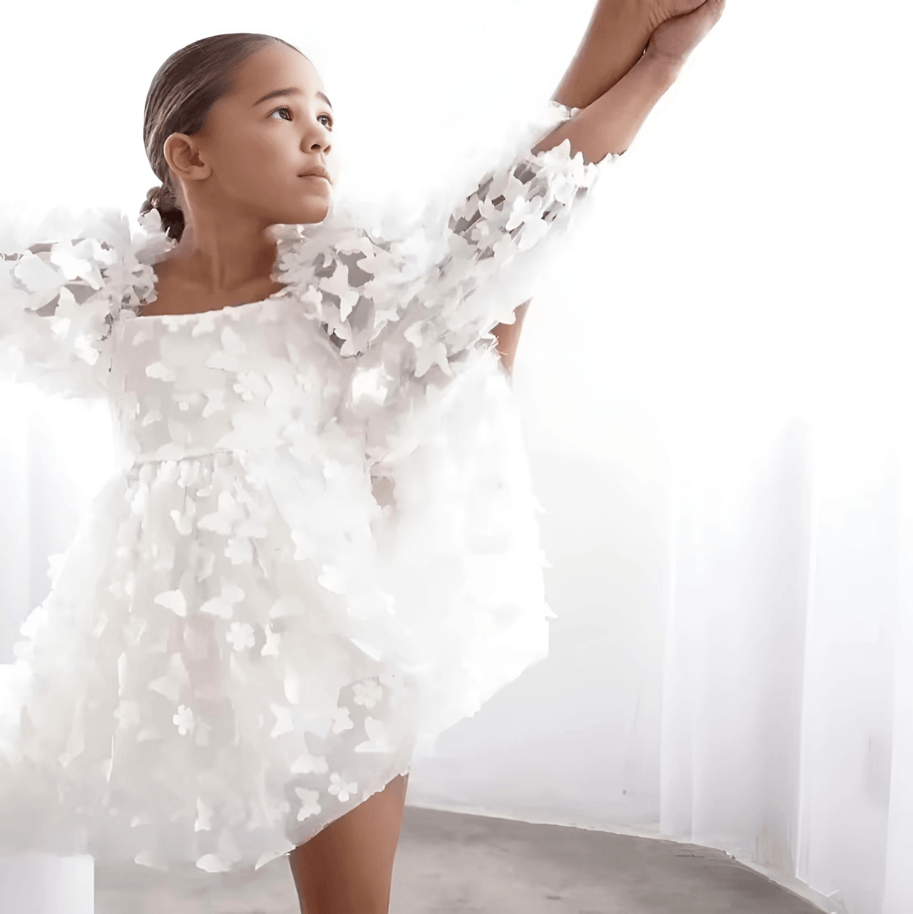 Princess Lace Butterfly Tutu Puff Sleeve Dress -, Baby & Toddler Dresses , Drestiny , 10T, 12M, 12T, 18M, 2T, 3T, 5T, 7T, Australia, Canada, Dresses, Girls, Pink, Short Sleeves, TD, United Kingdom, United States, White , Drestiny , www.shopdrestiny.com