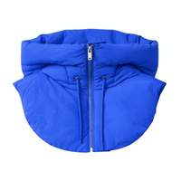Thumbnail for Blue puffer hood with a zipper on a white background