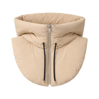 Thumbnail for Khaki puffer hood with a zipper on a white background