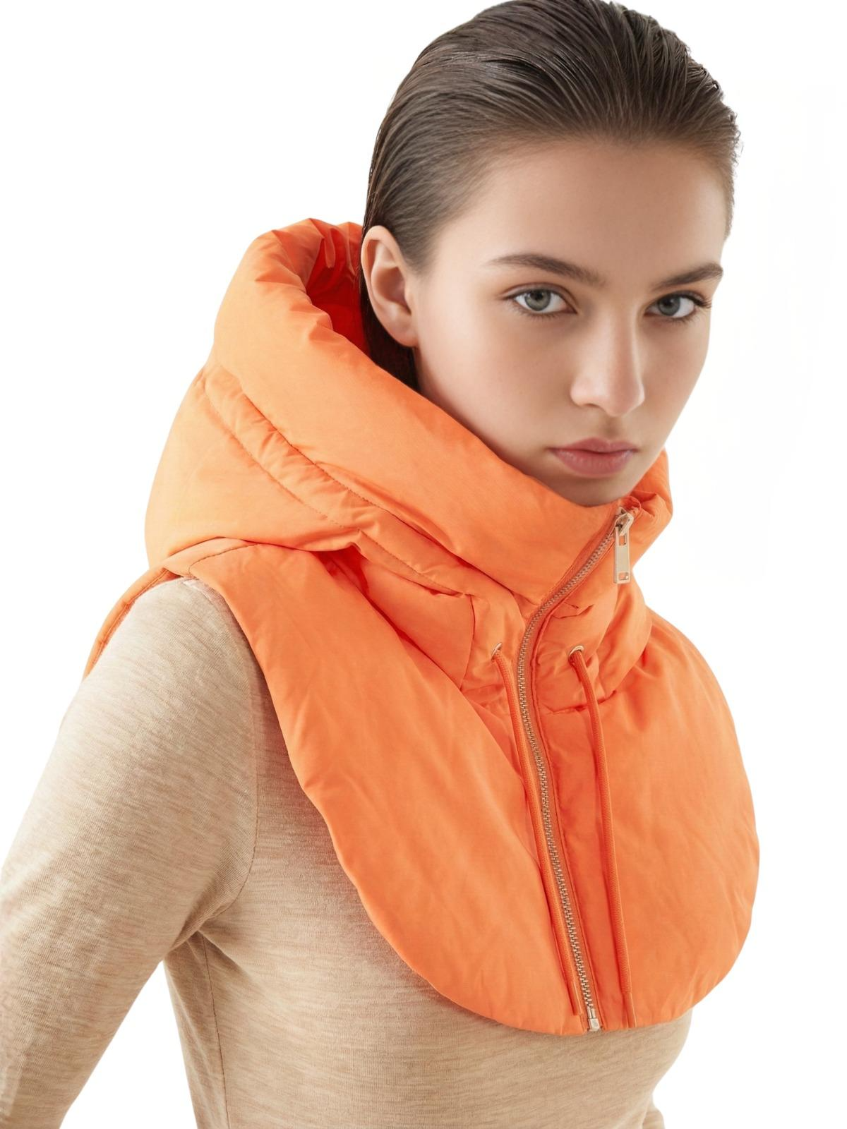 Puffer Hooded Fake Collar Neck Warmer