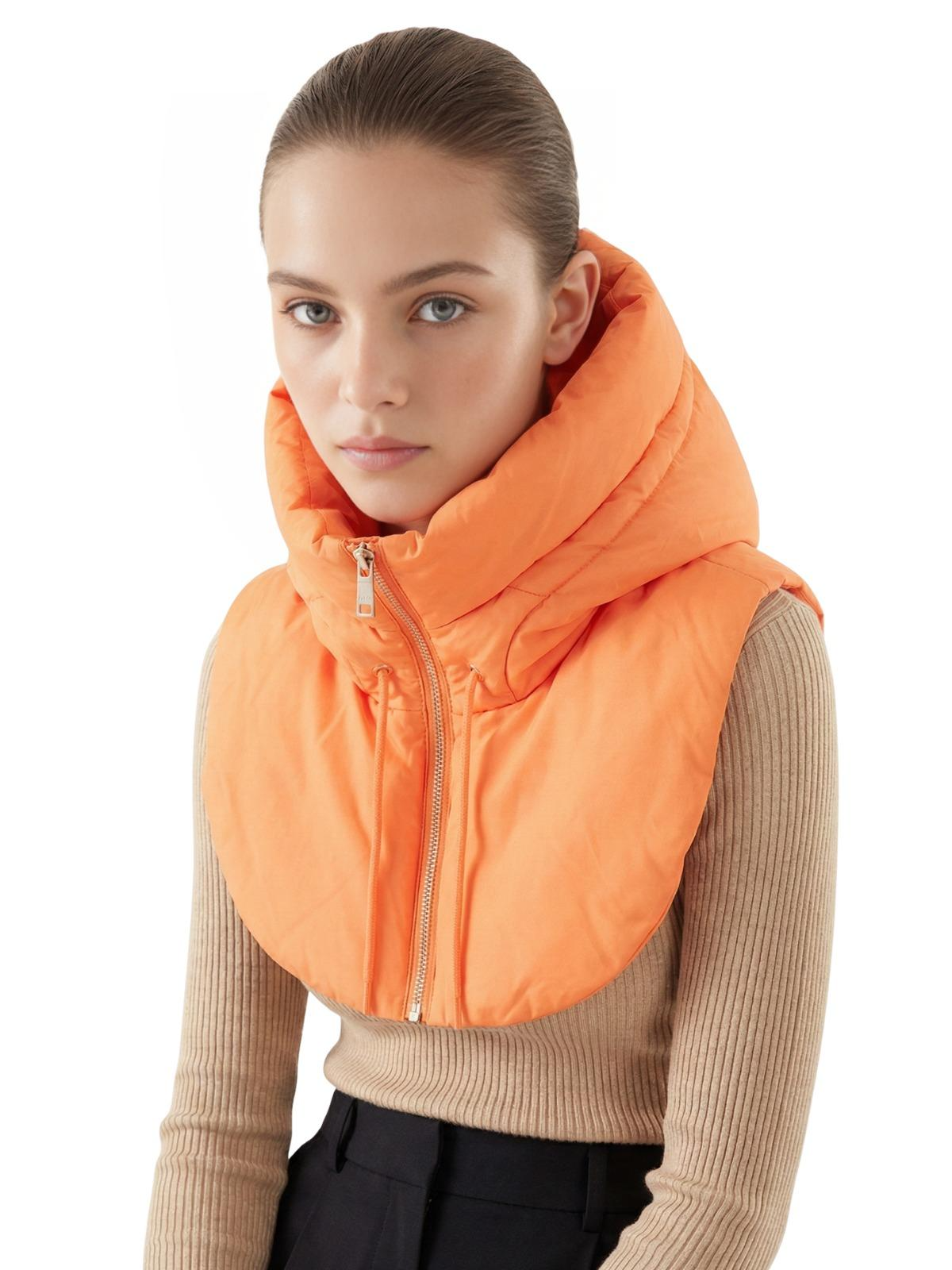 Puffer Hooded Fake Collar Neck Warmer