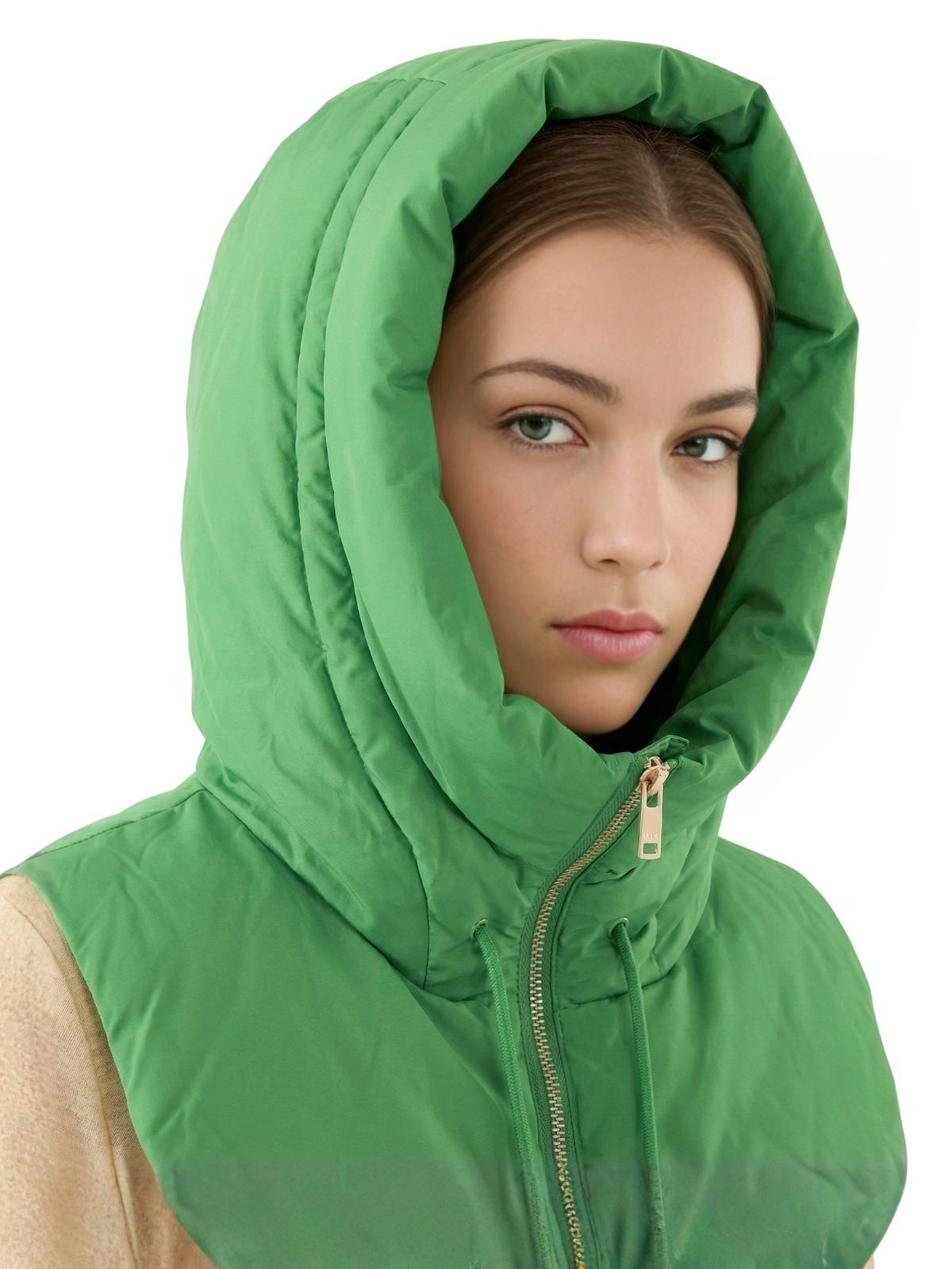 Puffer Hooded Fake Collar Neck Warmer