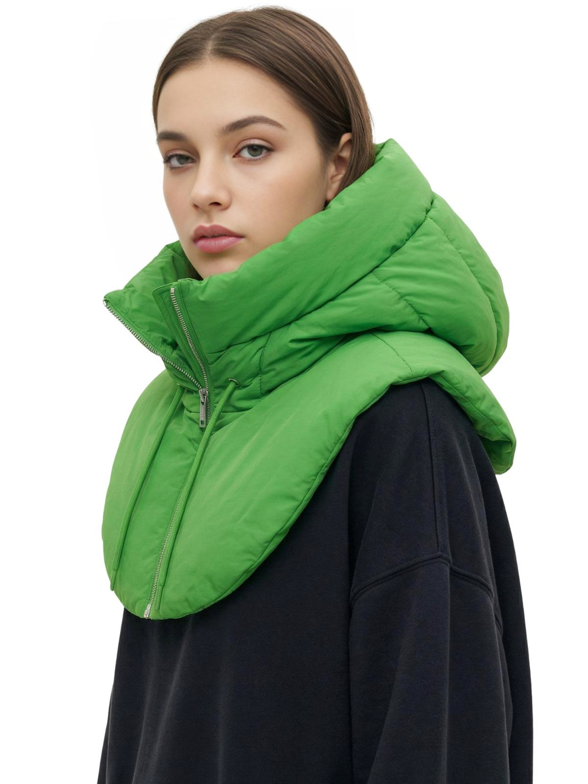 Puffer Hooded Fake Collar Neck Warmer