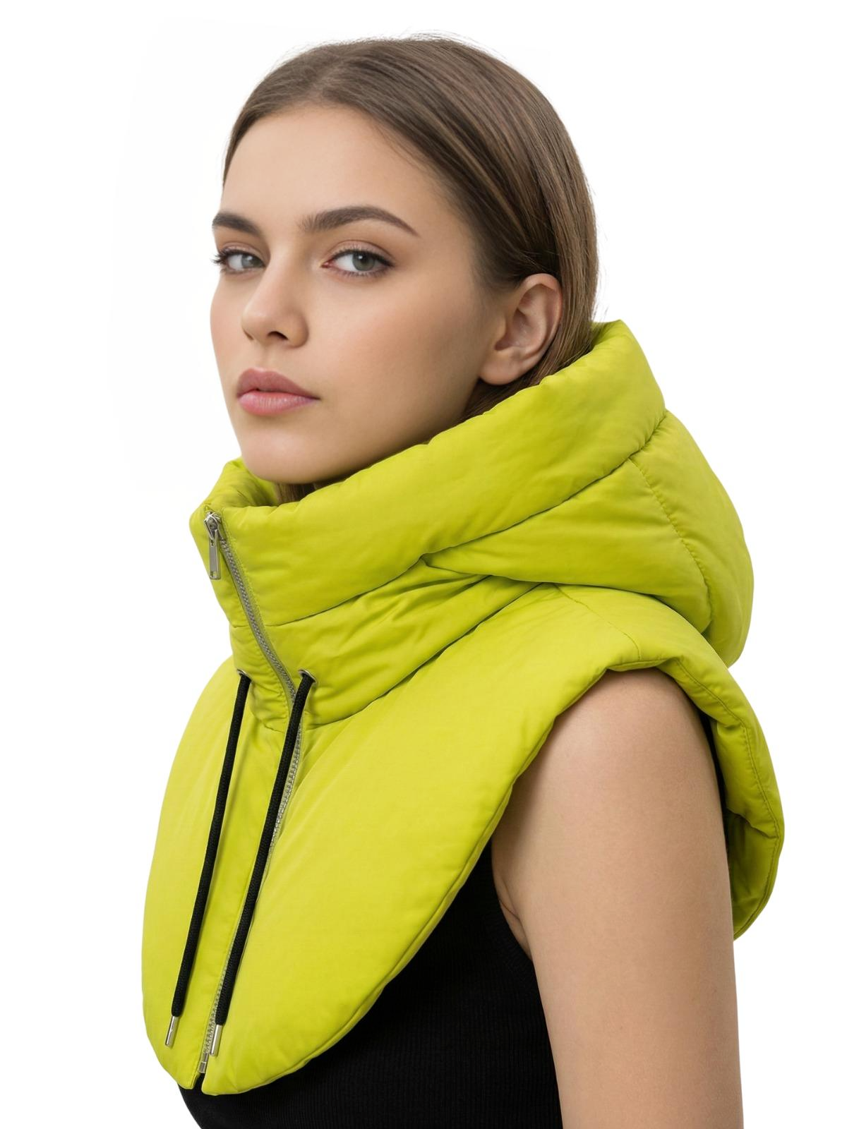 Puffer Hooded Fake Collar Neck Warmer