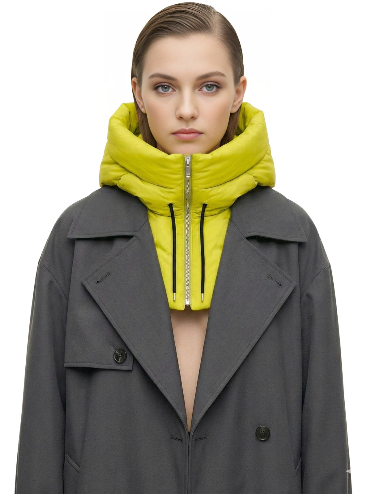 Puffer Hooded Fake Collar Neck Warmer