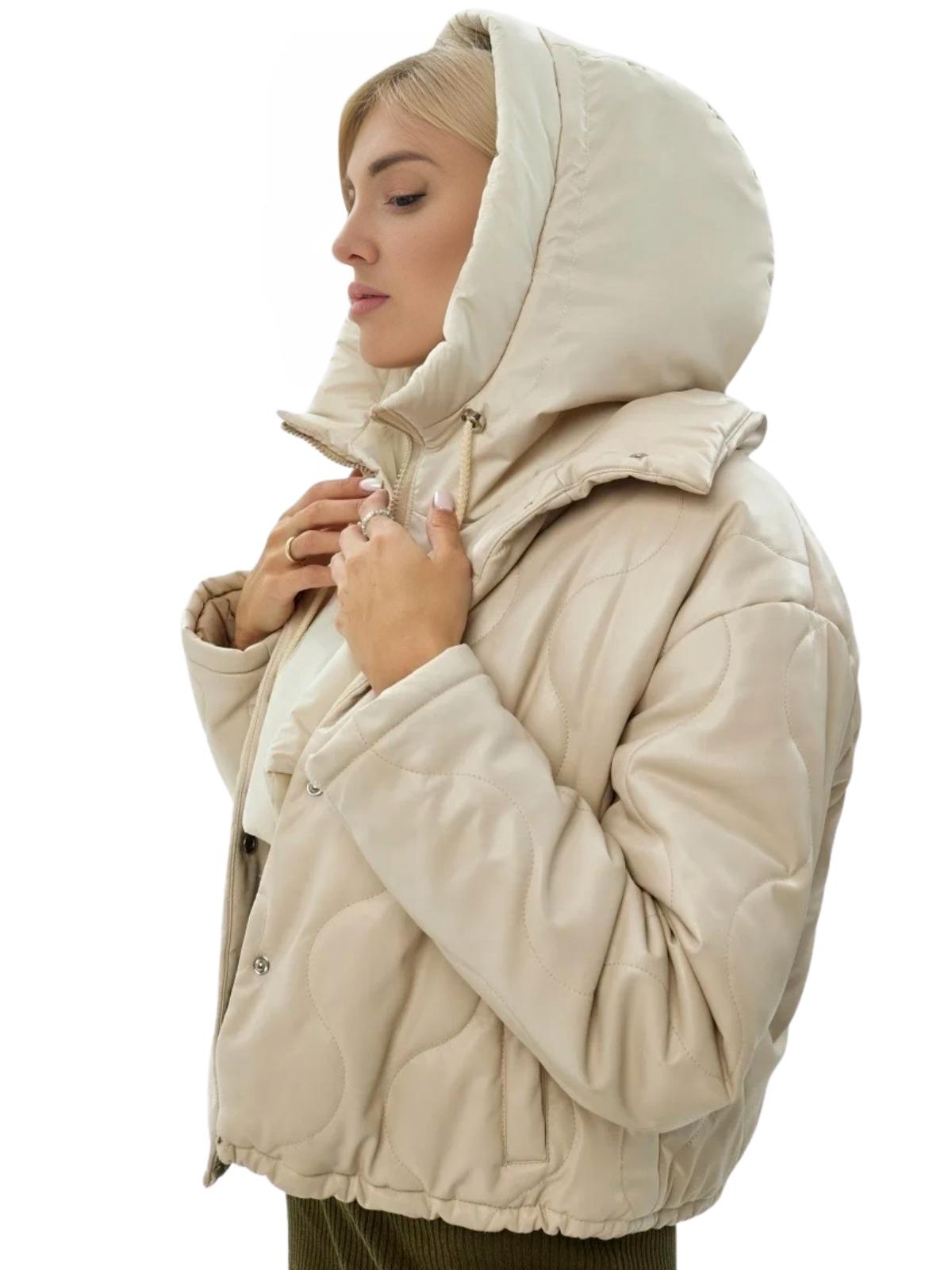 Puffer Hooded Fake Collar Neck Warmer