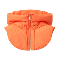 Thumbnail for Orange puffer hat with a zipper on a white background