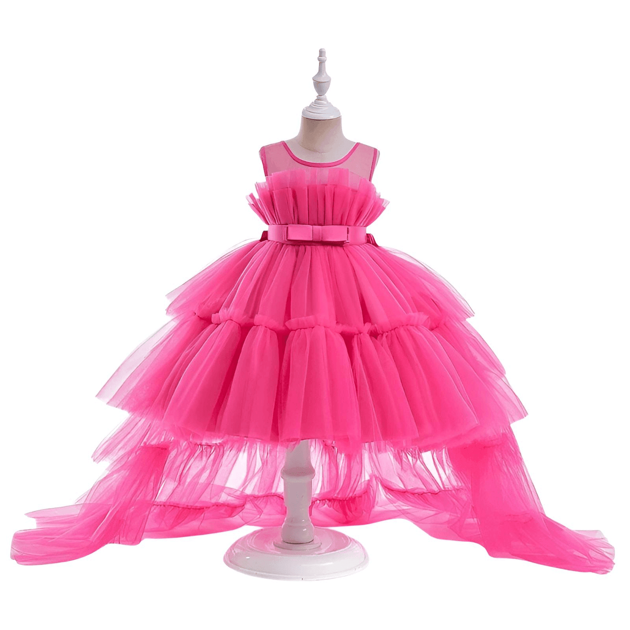 Girl's Puffy Tulle Dress Trailing First Communion Party Dresses For Girl -, , Drestiny , 18M, 24M, 3T, 4T, 5T, 6T, 7T, 8T, Australia, Black, Canada, Dark Green, Dresses, Girls, Hot Pink, Light Blue, New Zealand, Peach, Pink, Purple, Red, Sleeveless, TD, United Kingdom, United States, White , Drestiny , www.shopdrestiny.com