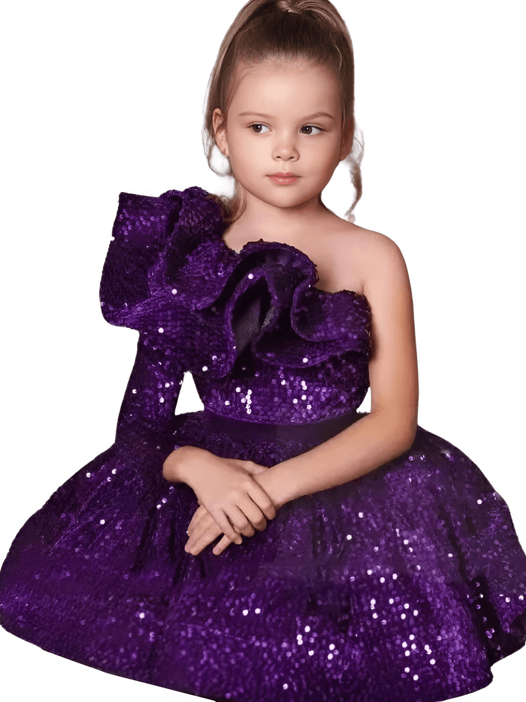 Shimmering purple sequin formal dresses for girls at Drestiny. Enjoy free shipping and tax covered. Save up to 50% off!