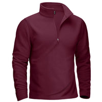 Thumbnail for Maroon long-sleeve pullover with a quarter-zip on a white background