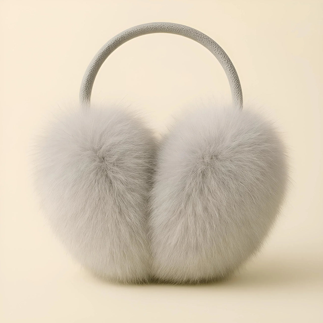 Real Fox Fur Earmuffs Winter Warm Plush Earmuffs Outdoor Solid Fur