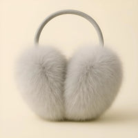 Thumbnail for Real Fox Fur Earmuffs Winter Warm Plush Earmuffs Outdoor Solid Fur