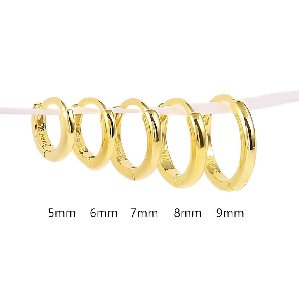 Real Silver Gold Hoop Earrings for Women