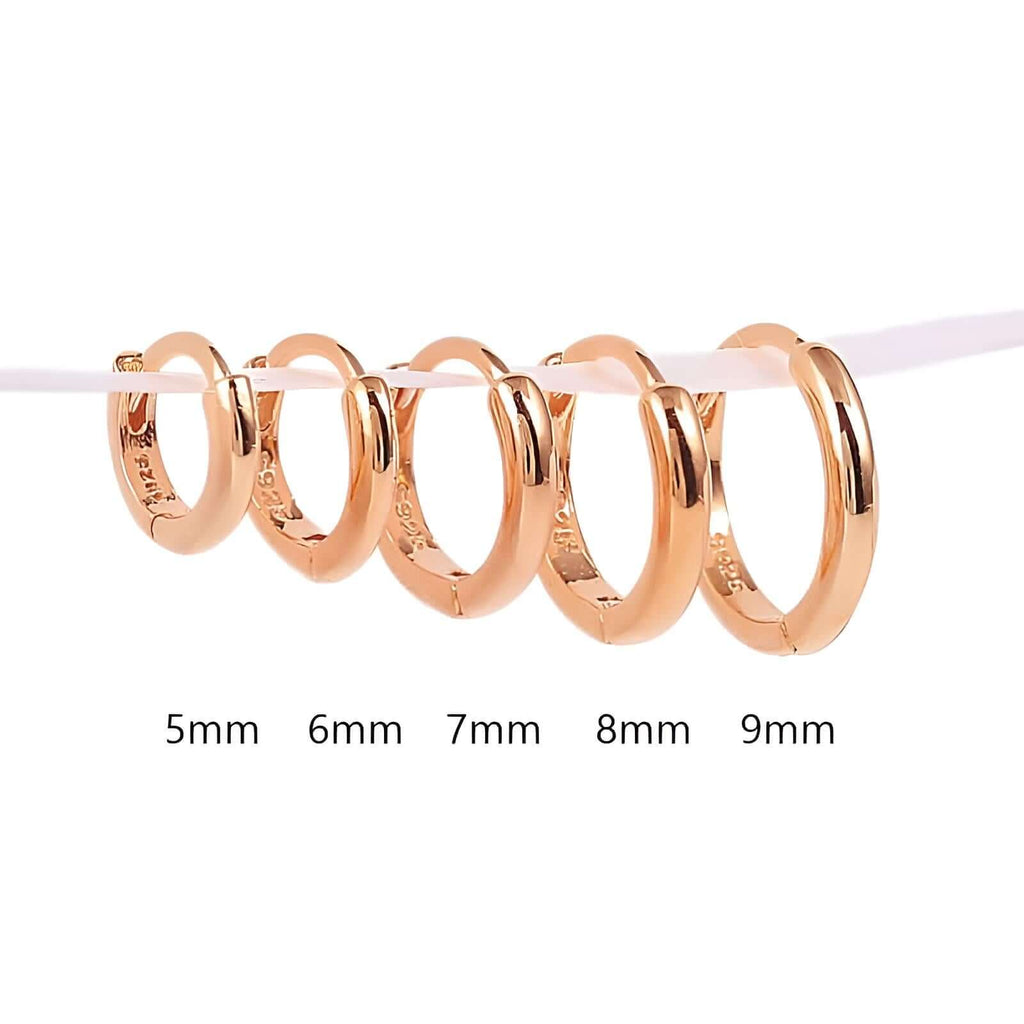 Real Silver Rose Gold Hoop Earrings for Women
