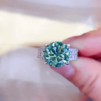 Thumbnail for Real 2-Carat Moissanite Ring For Women 8mm 925 Sterling Silver Band D Color VVS Diamond Engagement Fine Jewelry With GRA, Drestiny, Rings, White, Silver, Green, 3-Carat, 5-Carat, United States, USA, Canada, Australia, New Zealand, United Kingdom, UK, moissanite engagement ring, moissanite rings for women, moissanite wedding band, moissanite ring, affordable moissanite rings, moissanite wedding ring, affordable moissanite engagement rings, shopdrestiny.com