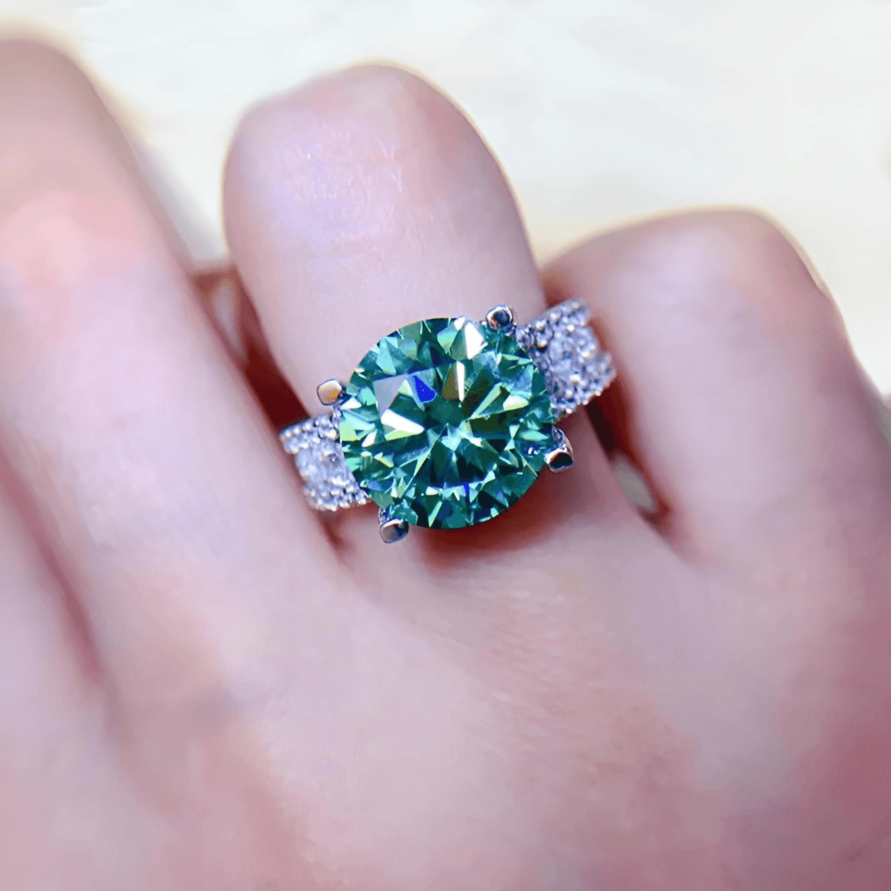 Real 2-Carat Moissanite Ring For Women 8mm 925 Sterling Silver Band D Color VVS Diamond Engagement Fine Jewelry With GRA, Drestiny, Rings, White, Silver, Green, 3-Carat, 5-Carat, United States, USA, Canada, Australia, New Zealand, United Kingdom, UK, moissanite engagement ring, moissanite rings for women, moissanite wedding band, moissanite ring, affordable moissanite rings, moissanite wedding ring, affordable moissanite engagement rings, shopdrestiny.com
