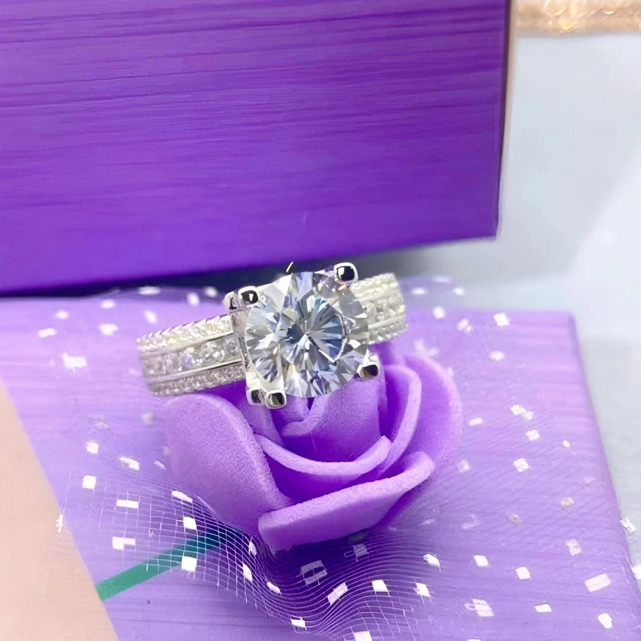 Real 2-Carat Moissanite Ring For Women 8mm 925 Sterling Silver Band D Color VVS Diamond Engagement Fine Jewelry With GRA, Drestiny, Rings, White, Silver, Green, 3-Carat, 5-Carat, United States, USA, Canada, Australia, New Zealand, United Kingdom, UK, moissanite engagement ring, moissanite rings for women, moissanite wedding band, moissanite ring, affordable moissanite rings, moissanite wedding ring, affordable moissanite engagement rings, shopdrestiny.com