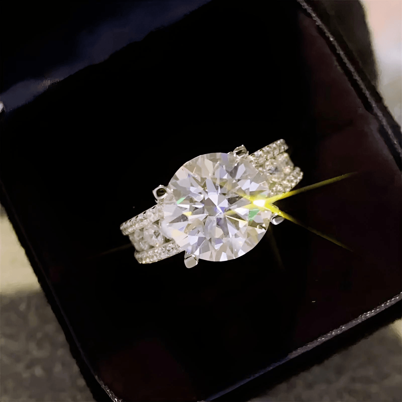 Real 2-Carat Moissanite Ring For Women 8mm 925 Sterling Silver Band D Color VVS Diamond Engagement Fine Jewelry With GRA, Drestiny, Rings, White, Silver, Green, 3-Carat, 5-Carat, United States, USA, Canada, Australia, New Zealand, United Kingdom, UK, moissanite engagement ring, moissanite rings for women, moissanite wedding band, moissanite ring, affordable moissanite rings, moissanite wedding ring, affordable moissanite engagement rings, shopdrestiny.com