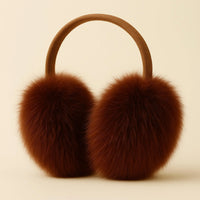 Thumbnail for Real Fox Fur Earmuffs Winter Warm Plush Earmuffs Outdoor Solid Fur