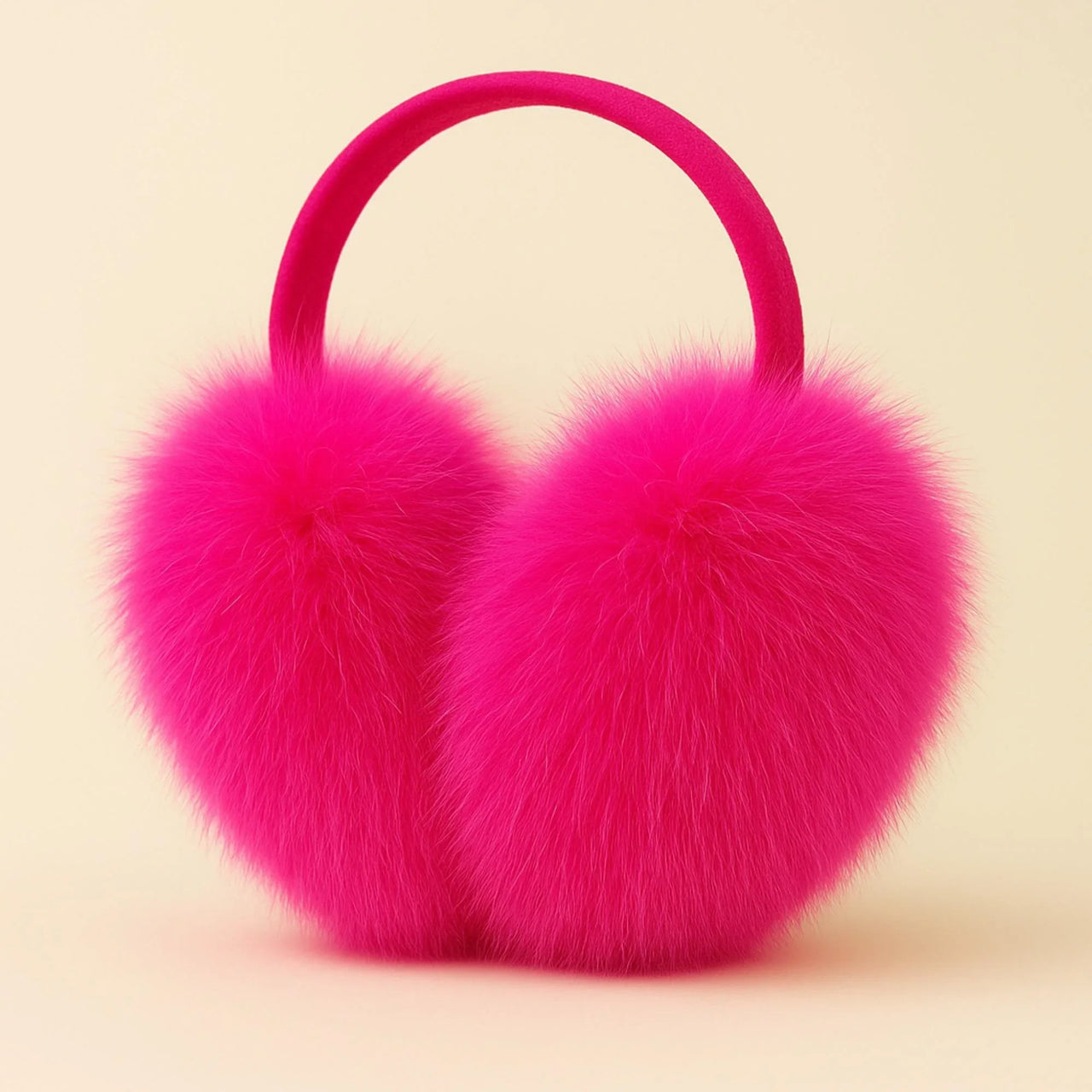 Real Fox Fur Earmuffs Winter Warm Plush Earmuffs Outdoor Solid Fur