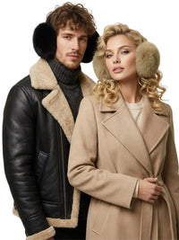 Thumbnail for Real Fox Fur Earmuffs Winter Warm Plush Earmuffs Outdoor Solid Fur