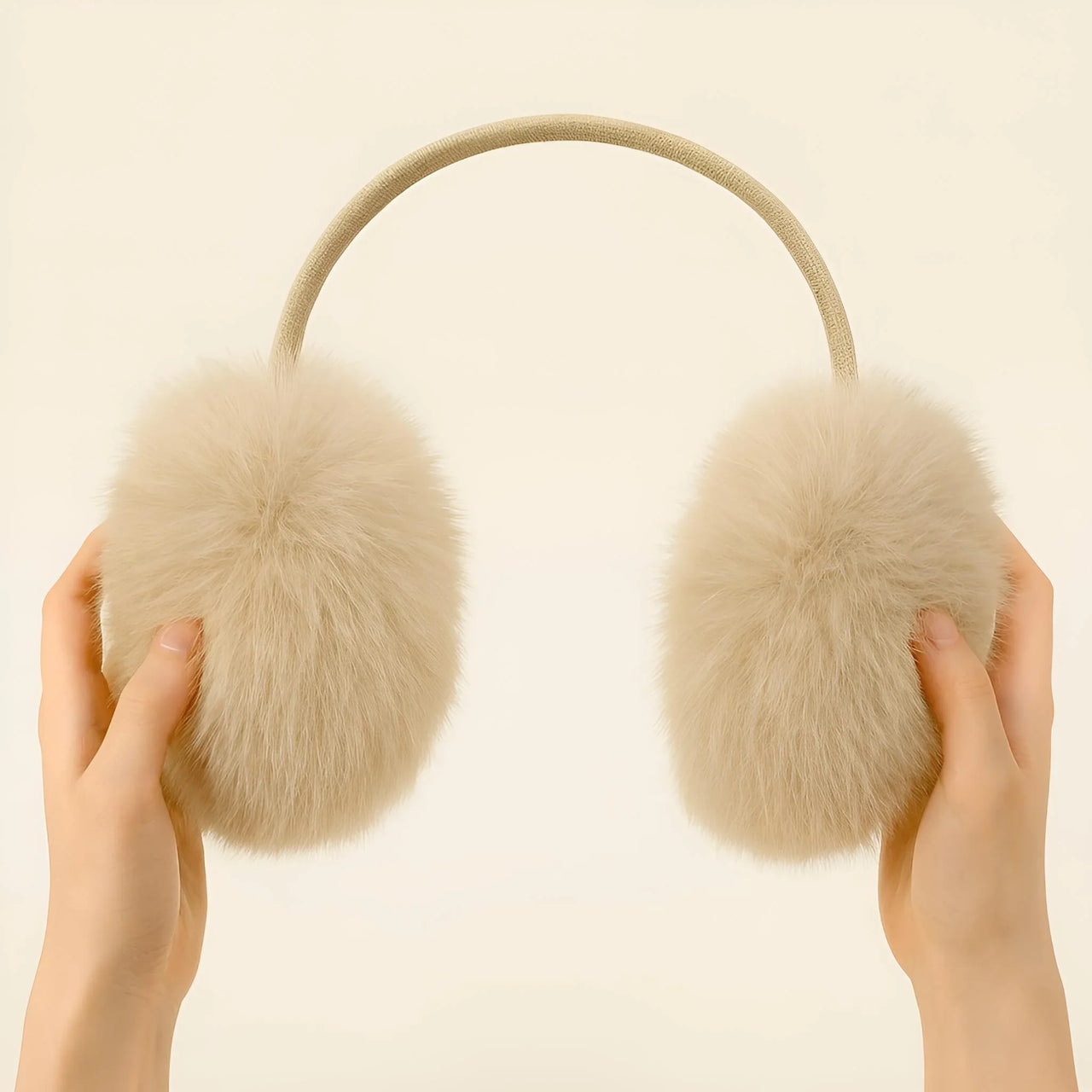 Real Fox Fur Earmuffs Winter Warm Plush Earmuffs Outdoor Solid Fur