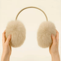 Thumbnail for Real Fox Fur Earmuffs Winter Warm Plush Earmuffs Outdoor Solid Fur