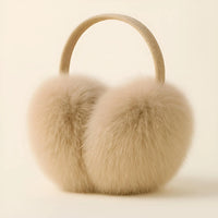 Thumbnail for Beige fur ear muffs on a beige background
