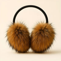 Thumbnail for Real Fox Fur Earmuffs Winter Warm Plush Earmuffs Outdoor Solid Fur