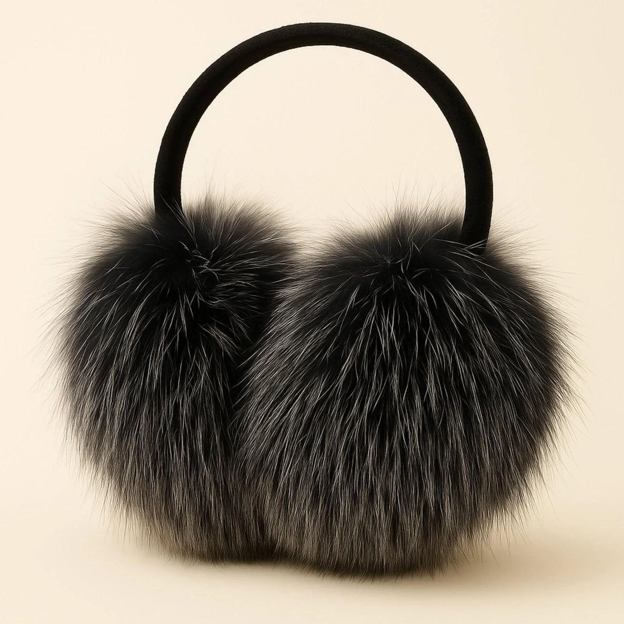 Real Fox Fur Earmuffs Winter Warm Plush Earmuffs Outdoor Solid Fur