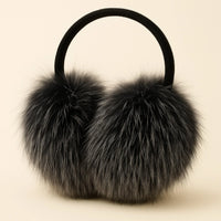 Thumbnail for Real Fox Fur Earmuffs Winter Warm Plush Earmuffs Outdoor Solid Fur