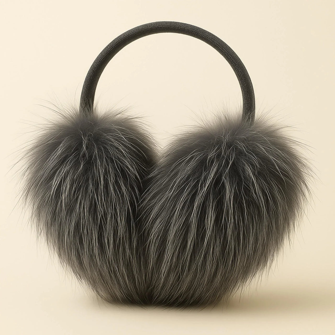 Real Fox Fur Earmuffs Winter Warm Plush Earmuffs Outdoor Solid Fur