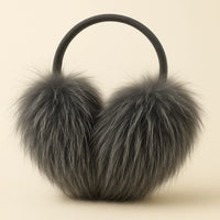 Thumbnail for Real Fox Fur Earmuffs Winter Warm Plush Earmuffs Outdoor Solid Fur