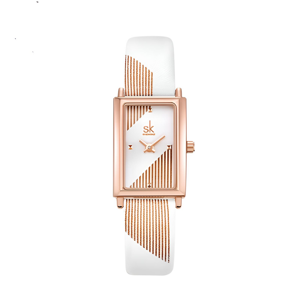 White and Gold Rectangle Quartz Ladies Watch With Diamond Accents. Shop Drestiny for free shipping and tax covered! Seen on FOX, NBC, CBS. Save up to 50% now!