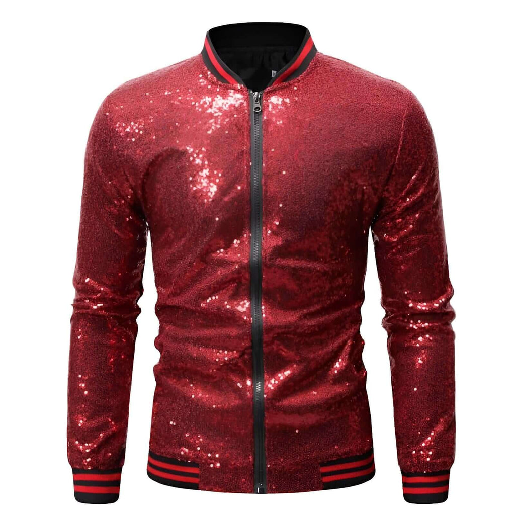 Stand out in style with the Red Sequin Nightclub Jacket for Men. Shop Drestiny for free shipping and tax covered. Save up to 50% now!