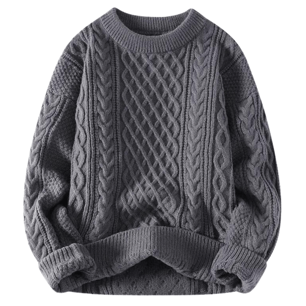 Retro Knitted Grey Pullover Sweaters For Men