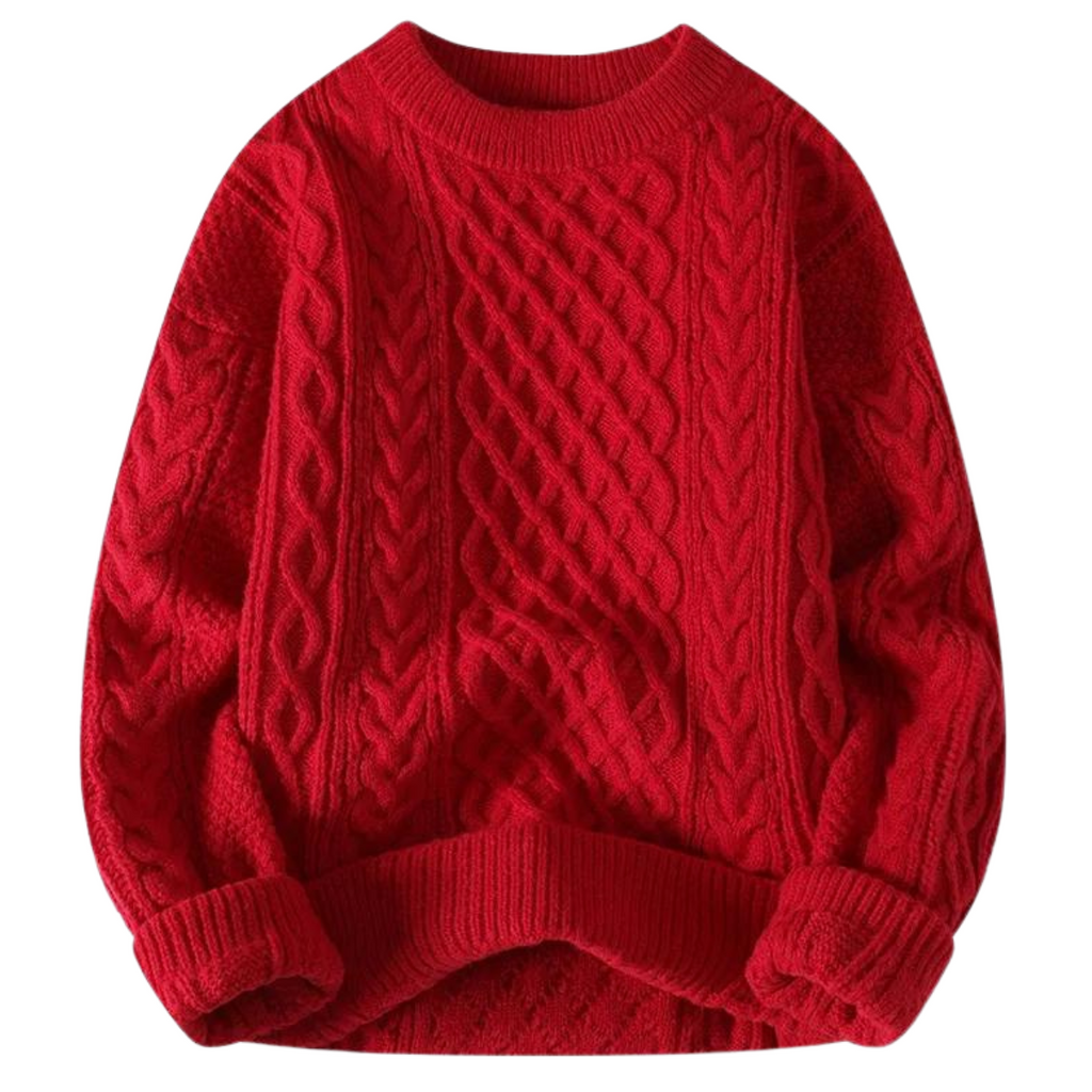 Retro Knitted Red Pullover Sweaters For Men