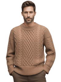 Thumbnail for Retro Knitted Pullover Sweaters For Men -, Sweater , Drestiny , Australia, Beige, Black, Brown, FR, Grey, L, Light Green, M, Navy, New Zealand, Pullovers, Red, Sweaters, United Kingdom, United States, XL, XXL, XXXL , Drestiny , www.shopdrestiny.com