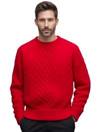 Thumbnail for Retro Knitted Pullover Sweaters For Men -, Sweater , Drestiny , Australia, Beige, Black, Brown, FR, Grey, L, Light Green, M, Navy, New Zealand, Pullovers, Red, Sweaters, United Kingdom, United States, XL, XXL, XXXL , Drestiny , www.shopdrestiny.com