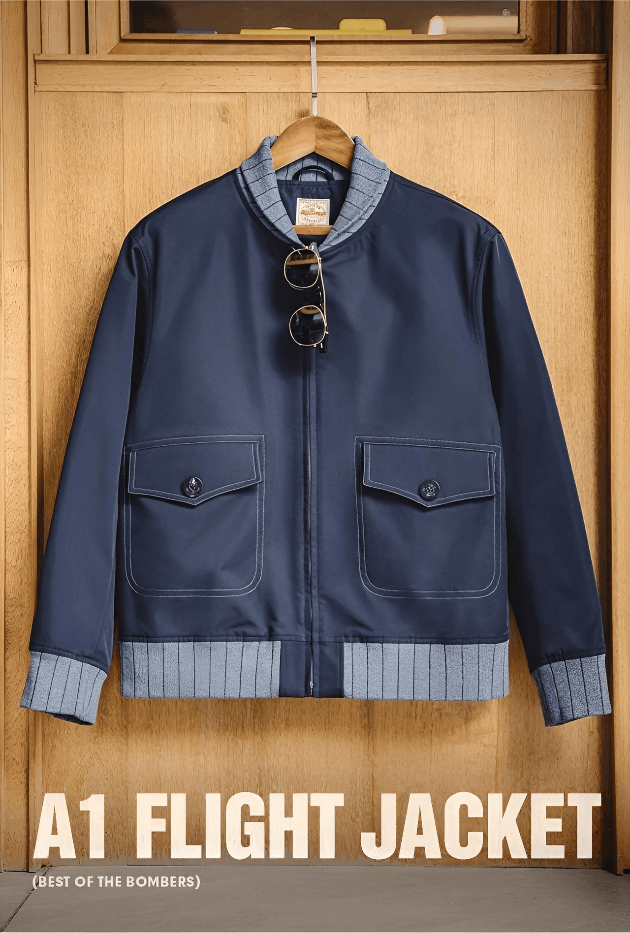 Retro Men's A1 Flight Jacket in Navy with Contrast Color Splicing Baseball Coat for Men's Overcoat Spring and Autumn, Drestiny, Jackets, Bomber Jackets, Navy, S, M, L, XL, XXL, 2XL, United States, USA, Canada, Australia, New Zealand, United Kingdom, UK, Retro A1 flight jacket men's, Vintage A1 bomber jacket men, Men's A1 flight jacket for sale, Classic A1 flight jacket, Retro men's A1 flight jacket, Vintage A1 flying jacket mens, Leather A1 bomber jacket UK, Men's A1 flight jacket online, shopdrestiny.com