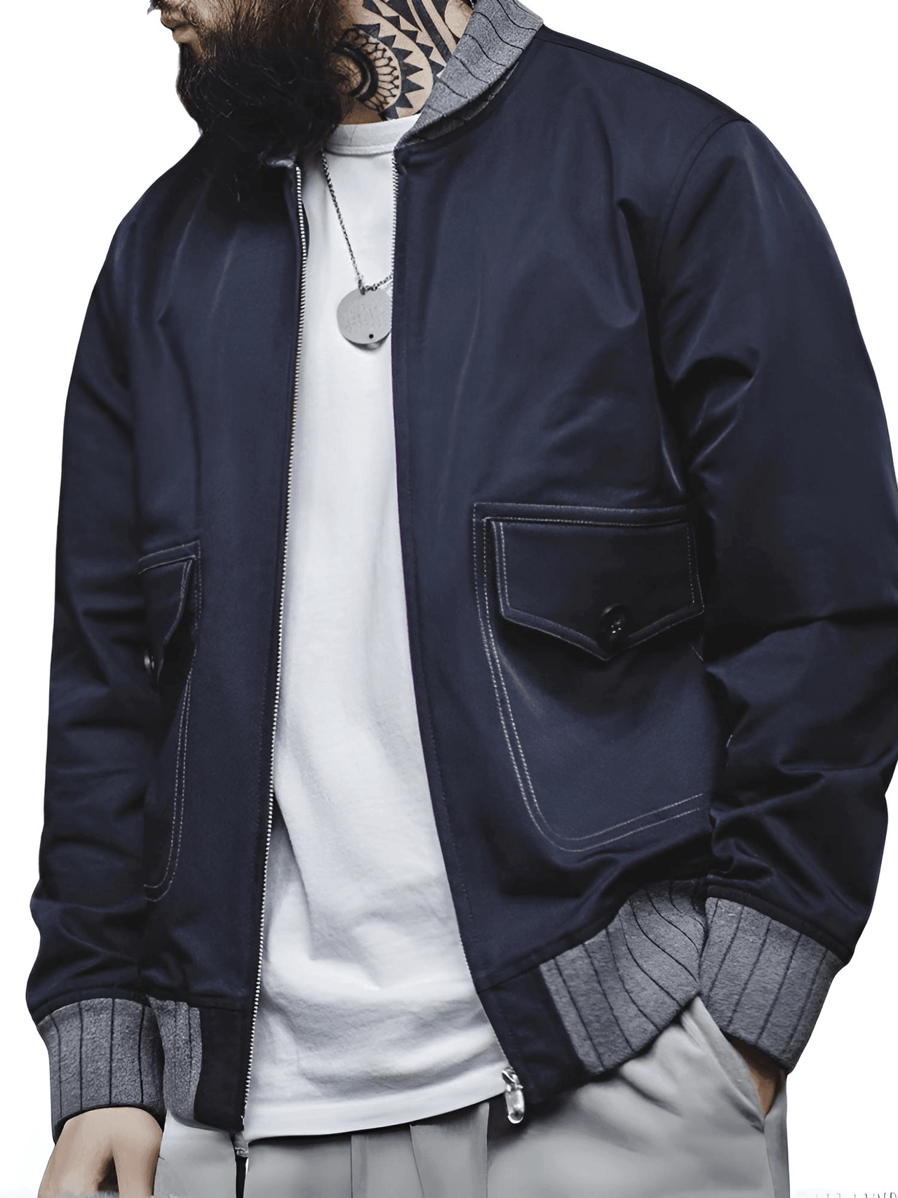 Retro Men's A1 Flight Jacket in Navy with Contrast Color Splicing Baseball Coat for Men's Overcoat Spring and Autumn, Drestiny, Jackets, Bomber Jackets, Navy, S, M, L, XL, XXL, 2XL, United States, USA, Canada, Australia, New Zealand, United Kingdom, UK, Retro A1 flight jacket men's, Vintage A1 bomber jacket men, Men's A1 flight jacket for sale, Classic A1 flight jacket, Retro men's A1 flight jacket, Vintage A1 flying jacket mens, Leather A1 bomber jacket UK, Men's A1 flight jacket online, shopdrestiny.com