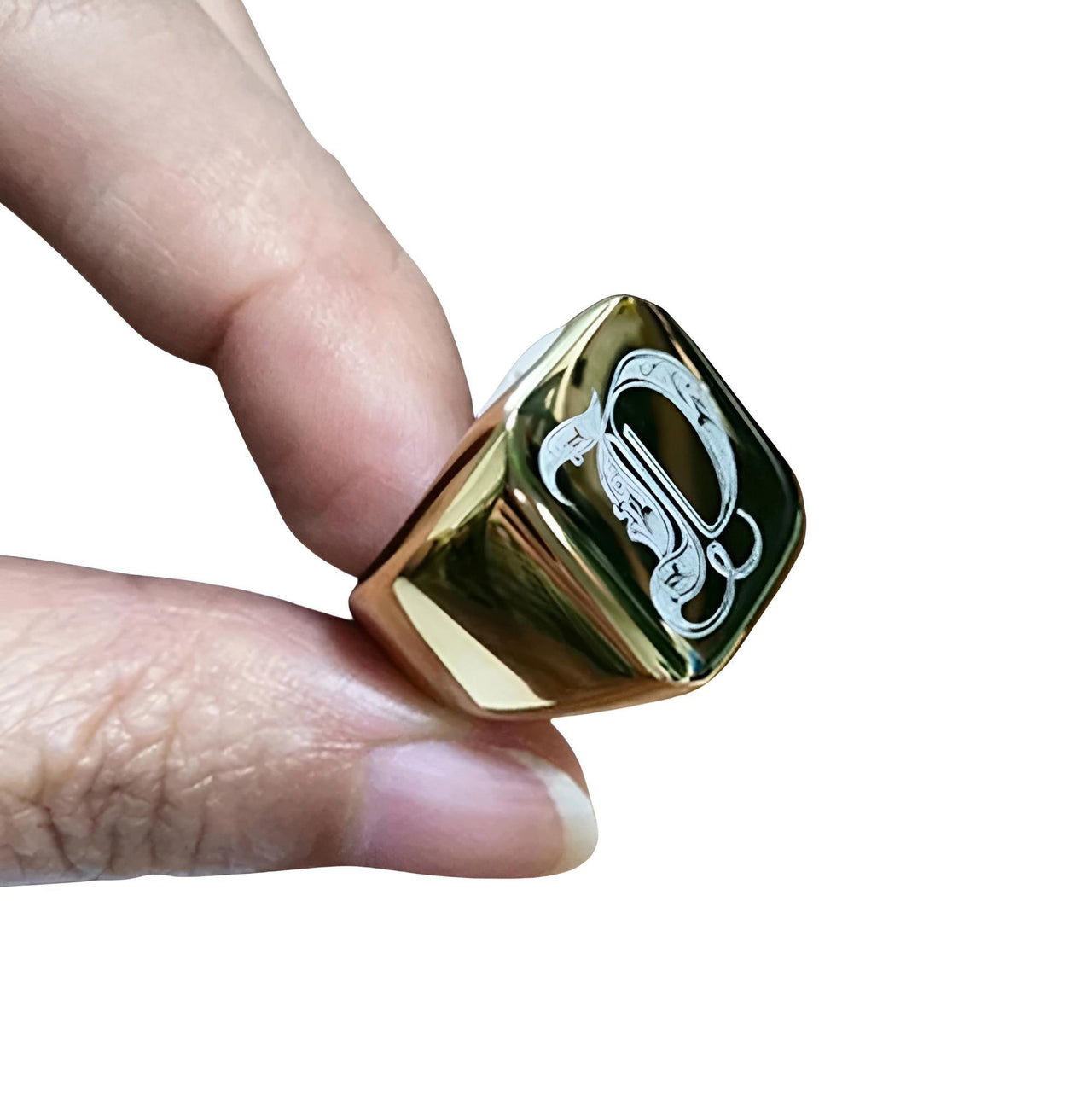 Men's Retro Initial Signet Ring 18mm Bulky Heavy Male Band Stainless Steel Letters Custom Jewelry Gift For Him, Drestiny, Men's Rings, Rings, Name Rings For Men, Silver, Black, Gold, United States, Canada, Australia, New Zealand, United Kingdom, Custom Rings, 8, 9, 10, 11, 12, shopdrestiny.com