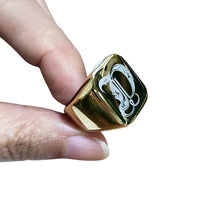 Thumbnail for Men's Retro Initial Signet Ring 18mm Bulky Heavy Male Band Stainless Steel Letters Custom Jewelry Gift For Him, Drestiny, Men's Rings, Rings, Name Rings For Men, Silver, Black, Gold, United States, Canada, Australia, New Zealand, United Kingdom, Custom Rings, 8, 9, 10, 11, 12, shopdrestiny.com