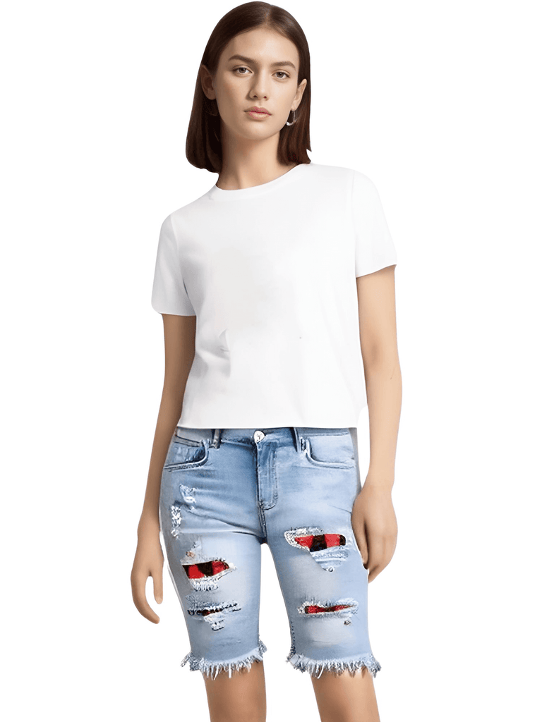 Shop Drestiny for Women's Leopard Print Ripped Jean Summer Shorts. Free Shipping + Tax Covered! Seen on FOX, NBC, CBS. Save up to 50%!