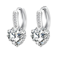 Thumbnail for Romantic Heart Crystal Loop Earrings Lever Back Austrian Cubic Zircon 925 Sterling Silver Hoop Jewelry for Women Fashion, Drestiny, Earrings, United States, Canada, Australia, New Zealand, United Kingdom, Red, Ruby, Blue, Sapphire, Pink, Sky Blue, Purple, Black, Onyx, Green, Emerald, Champagne, White, Diamond, shodprestiny.com