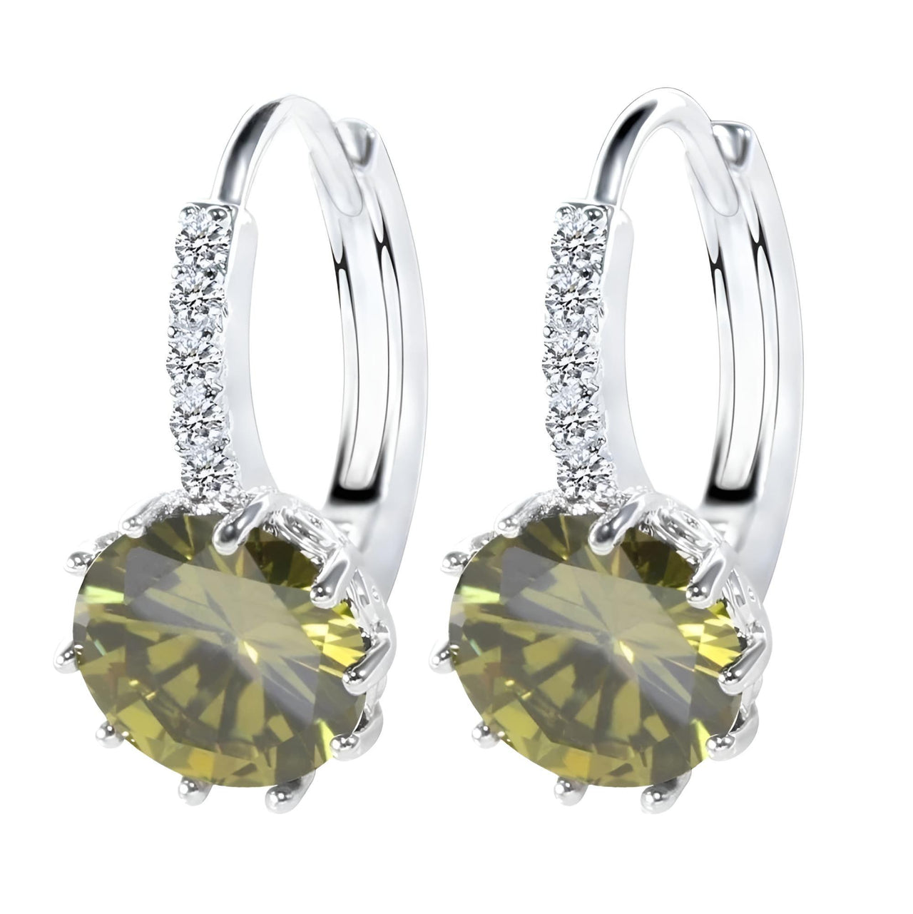 Romantic Round Crystal Loop Earrings Lever Back Austrian Cubic Zircon 925 Sterling Silver Hoop Jewelry for Women Fashion, Drestiny, Earrings, United States, Canada, Australia, New Zealand, United Kingdom, Red, Ruby, Blue, Sapphire, Pink, Sky Blue, Purple, Black, Onyx, Green, Emerald, Champagne, White, Diamond, shodprestiny.com