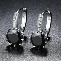 Thumbnail for Romantic Round Crystal Loop Earrings Lever Back Austrian Cubic Zircon 925 Sterling Silver Hoop Jewelry for Women Fashion, Drestiny, Earrings, United States, Canada, Australia, New Zealand, United Kingdom, Red, Ruby, Blue, Sapphire, Pink, Sky Blue, Purple, Black, Onyx, Green, Emerald, Champagne, White, Diamond, shodprestiny.com