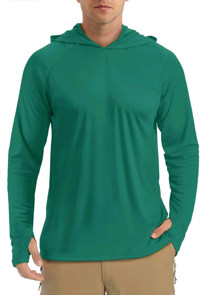 Men's Green Athletic Hoodies Long Sleeves