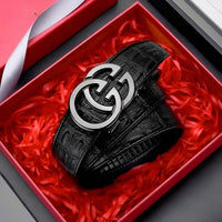 Thumbnail for Men's Leather Belt Metal Alloy Automatic Buckle Brand Luxury Design Waist Belts For Men -, Belts , Drestiny , Australia, Belts, Black, Canada, Gender_Men, Gold, New Zealand, Silver, United Kingdom, United States , Drestiny , www.shopdrestiny.com