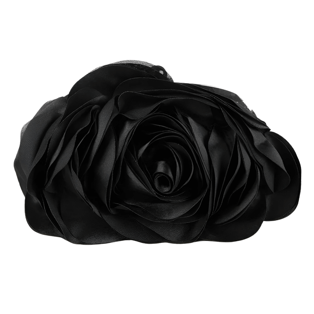 Satin Lined Floral Small Black Purse For Women